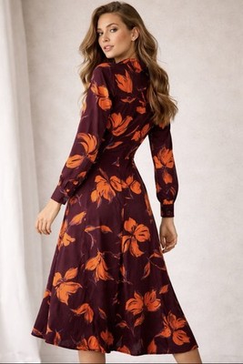 Anthropologie Exquise Long Shirt Dress NWT Medium Floral Midi Dress | eBay
