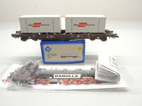 Roco 47003 HO Tiefladewagen Rail Cargo Austria ÖBB unbespielt AC Achsen! OVP(11) | Zustand: Gebraucht