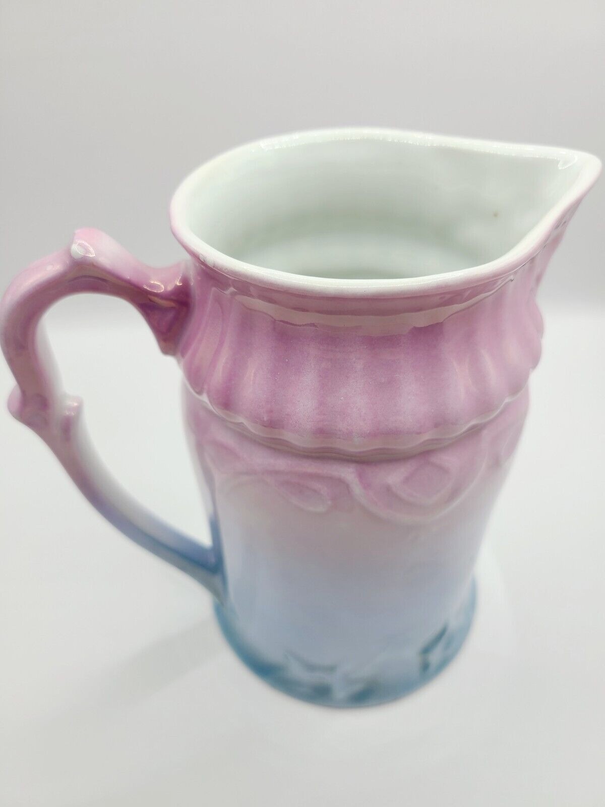 Antique 1920's Bavaria Lusterware RCW German Purple Blue Iridescent Milk Pitcher