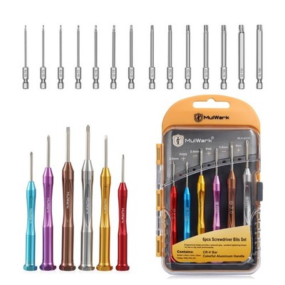 MulWark 6pc Magnetic Mini Flathead and Phillips Micro Precision Head Small... 