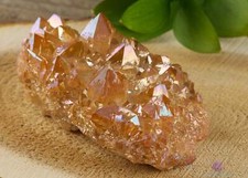 Tangerine AURA QUARTZ - Rainbow Spirit Crystal Cluster, Decor Metaphysical R0503