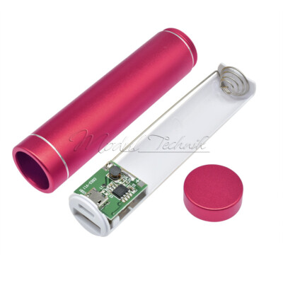 Multicolor Cylinder Power Bank Battery Shell 1x18650 Case With USB Charging Port