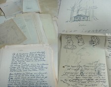 Cartoonist Olaf IVERSEN (1902-1959): manuscript around 1946, novel design UNIQUE