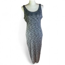 Express Marled Gray back cutout sleeveless bodycon stretch midi dress M boho