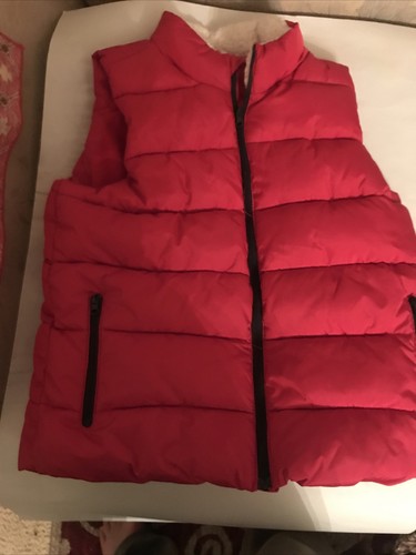 Crazy 8 Girls Kids Coat Vest Ref with Ivory Color Trim Sz S (5-6) With Faux Fur - Picture 2 of 6