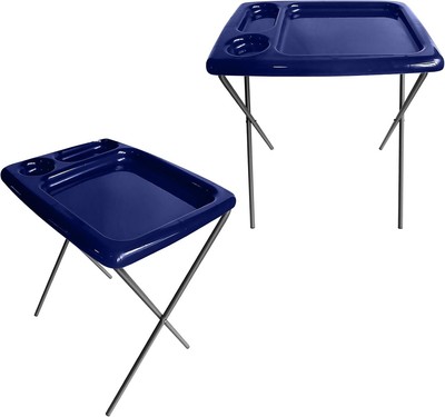 New-Folding TV Tray Table (Set of 2), Flag Blue, 17 x 22 x 26
