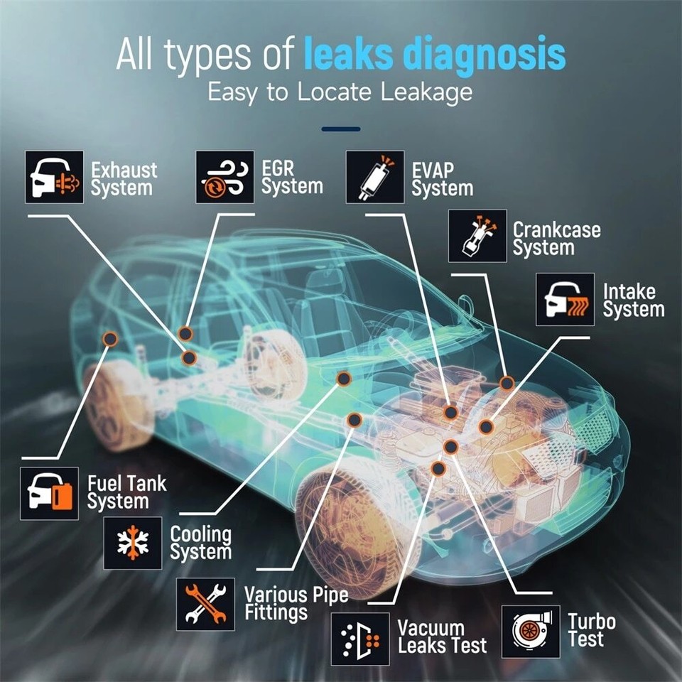 ROMONDES Car EVAP Smoke Leak Tester Pressure Gauge Vacuum Fuel Pipe