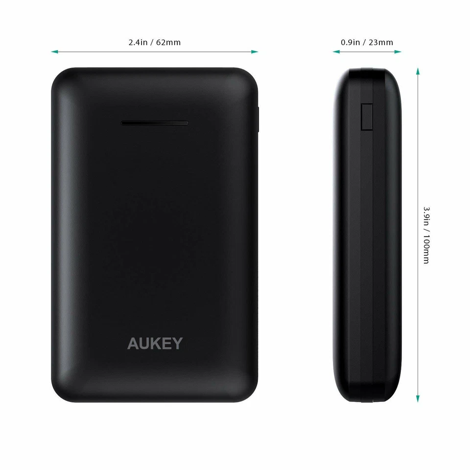 AUKEY 10000mAh Portable Charger, Streamline Design Power Bank with Dual Outputs  - Image 3 of 4