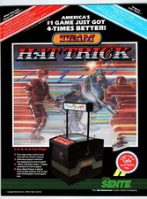 Team Hat Trick Hockey Video Arcade Game FLYER Vintage 1986 Retro Art Original