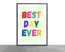 Best day ever - colourful retro print - bedroom nursery playroom décor inspo quo