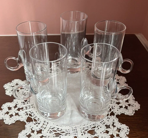 Lenox Irish Coffee Mugs Crystal Set of 4 + 1