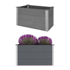Rectangular Garden Planter  Plant Pot Flower Raised Bed Wood- composite E1F0