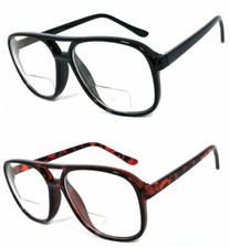 1 or 2 Pairs 70-80's IT Style Nerd Geek Bifocal Reading Glasses Large Bold