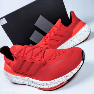 US 13 Adidas Men's Red Black White Comfort Runner Ultraboost Light IG0746 NIB