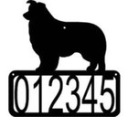 Border Collie Dog House Address Sign - Made in Usa
