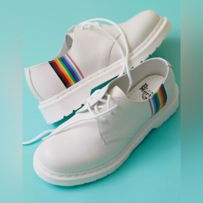 Dr. Martens 1461 Pride White Leather Rainbow Stripe Oxford Shoes US M 10 / L 11 Dr. Martens 1461 For Pride White Mono – Shoeaholic Eugene main image 4