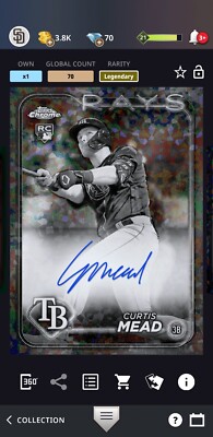 2024 Topps Chrome Bunt DIGITAL Curtis Mead Black And White Auto Legendary