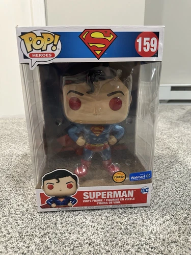 Funko Pop Superman #159 Chase Red Eyes Metallic Walmart Exclusive 10 Inch