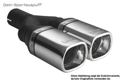 Ulter Sportauspuff Opel OMEGA B Lim. 94- 2x80x65mm rechteckig eingerollt
