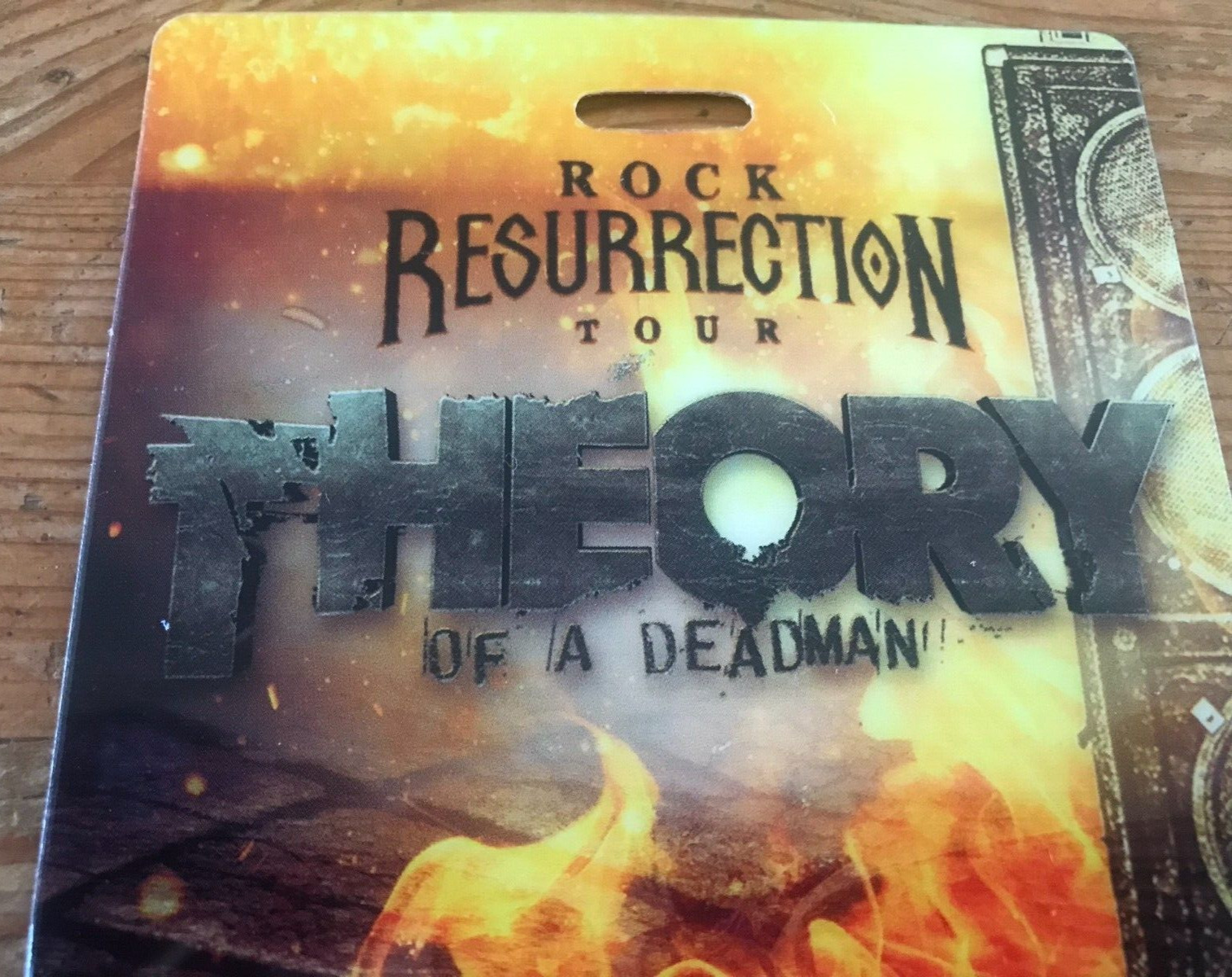 Theory Of A Deadman VIP Pass Rock Resurrection Tour Laminate Ticket Souvenir