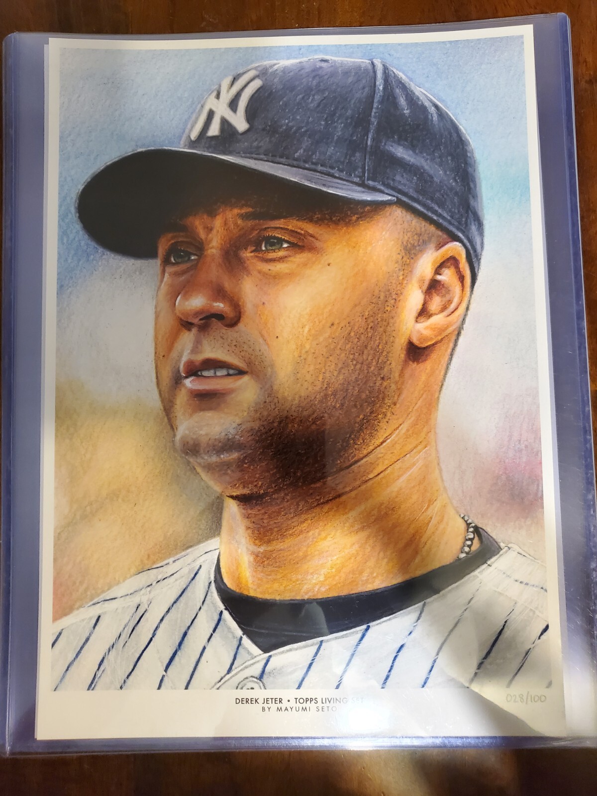 Topps Living Set Derek Jeter Fine Art Print 10x14 Mayumi Seto 28/100 Yankees