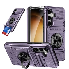 For Samsung A16 A15 A25 A26 A36 A56 Shockproof Card Holder Stand w/Screen Case 