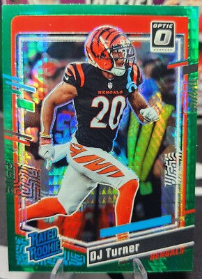 2023 Panini Optic - DJ TURNER #220 Green Hyper Prizm Rated Rookie BENGALS 