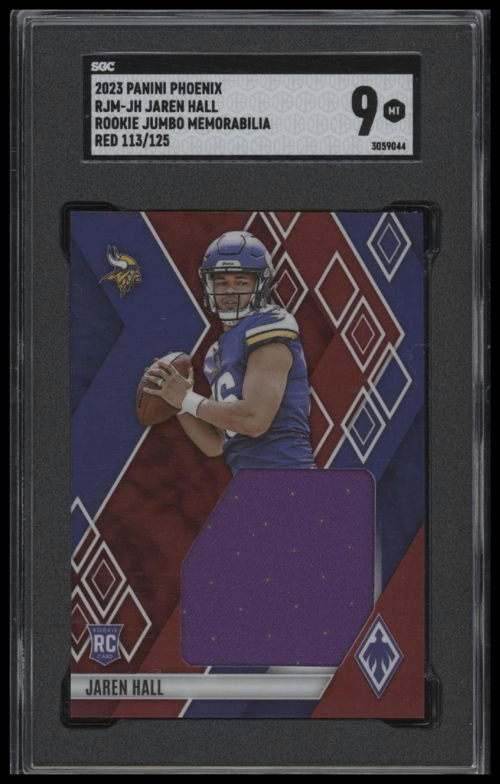 Jaren Hall Panini Phoenix Rookie Jumbo Memorabilia #RJMJH Red