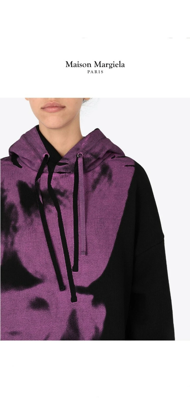 Felpa con cappuccio Maison Margiela abito nero viola taglia L (oversize)