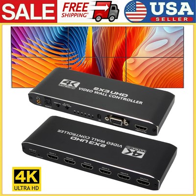 US 4K 6x1 Video Wall Controller Processor 1x3 1x4 2x1 3x1 4x1 DVI HDMI Switcher