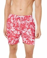 Trunks Surf  Swim Co. Men's 6 1/4" Volley Printed Swim Trunks, Coral, XL