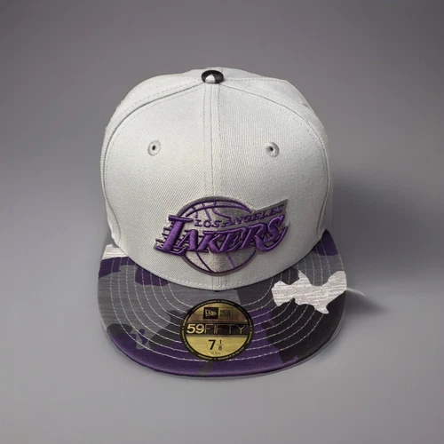 Lakers Fitted Hat Camo Purple-Grey 59Fifty 7 1/8 Fast Shipping Limited