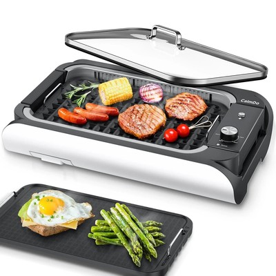 smokeless grill with griddle