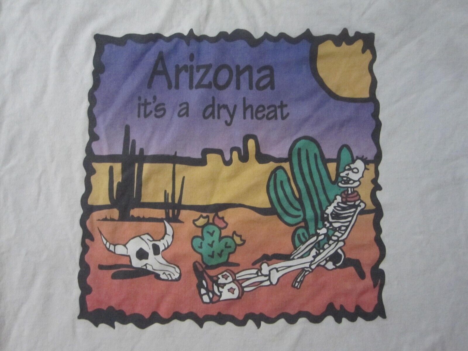 Vintage Arizona Shirt Mens XL Cactus Skull Skelet… - image 1