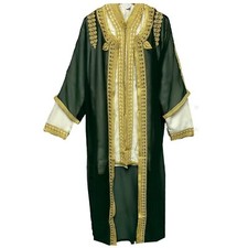 Moroccan Men 3 Pieces Thobe Jabador Djellaba Jubba Long dress
