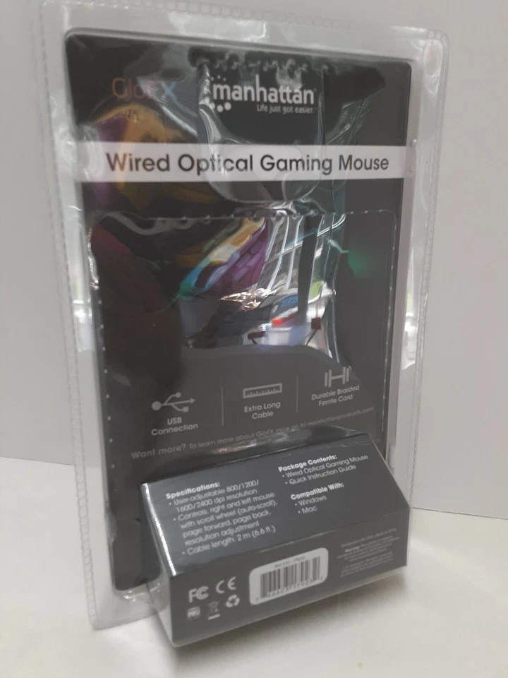 Wired Optical Windows/Mac GloFX LED Gaming Mouse Adj dpi /6 Button+LCD Clean Kit - Image 3 of 4