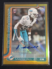 2025 Topps Chrome Jason Marshall Jr Rookie Auto Gold Refractor /50 RC Dolphins