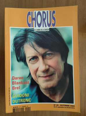 CHORUS LES CAHIERS DE LA CHANSON JEAN GUIDONIDUTRONC NUMMER 45 HERBST 2003