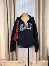 Gap Zip-Up Hoodie Black Women s Size Medium E...