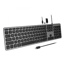 Macally Peripherals UCZKEYHUBACSG USB-C KEYBOARD WITH HUB MAC PC KEYBOARD WITH U