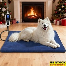 Pet Heating Pad W/ Smart Thermostat Waterproof Plush Cover Dogs Cats New