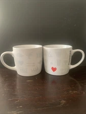 Vintage Starbucks Things I Love 7.8oz Espresso Size Cup Mug Lot of 2 Unique