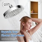 6'' High Pressure Bathroom Waterfall Shower Head Brushed Nickel Angle Adjustable — photo 10