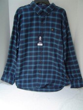 NEW MENS IZOD POSEIDON BLUE LONG SLEEVE FLANNEL SHIRT SIZE XXL