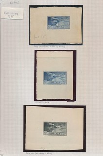 SELLOS RAROS DE BOLIVIA 1930 25c CENTENARIO TROQUEL PRUEBAS TEMPRANAS ESTADO FINAL EX DAÑOS