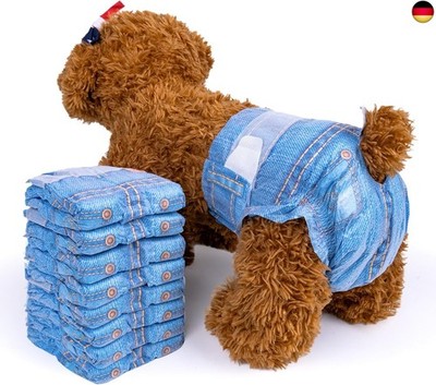 Pet Soft Hundewindeln für Hündinnen, 24 Stück,super saugfähig, Denim-Jeans-Stil