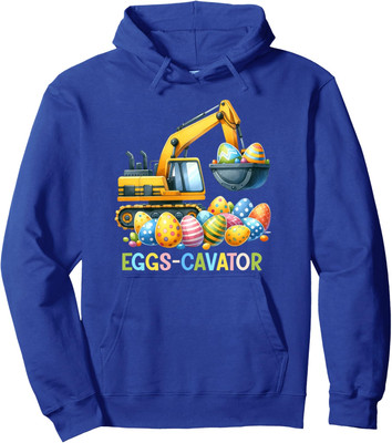Eggscavator Easter Egg Hunt Construction Trucks Cute Unisex Hooded Sweatshirt
