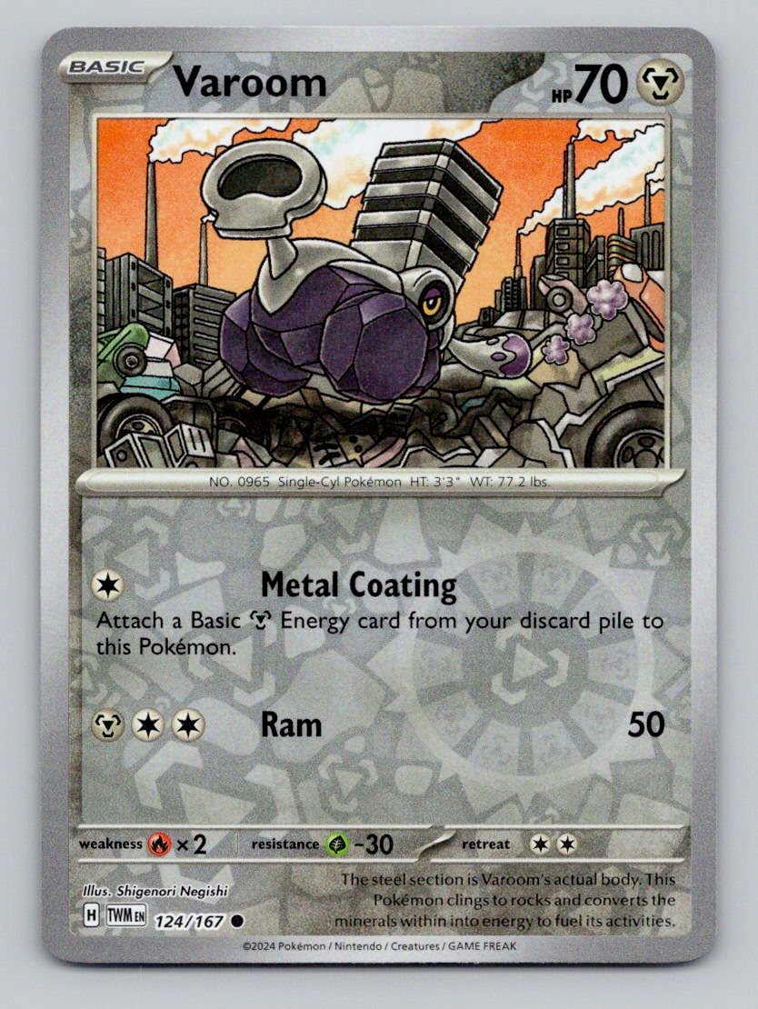 Reverse Holo Varoom 124/167 Common SV06: Twilight Masquerade Pokemon