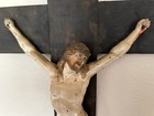 Large Antique Heavy Cast Metal Crucifix 22" Corpus / 48" Cross "Head Turned Left — photo 4