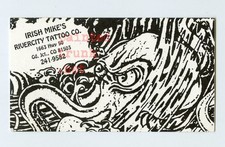 original vintage irish mike rivercity colorado tattoo machine business card 2x3
